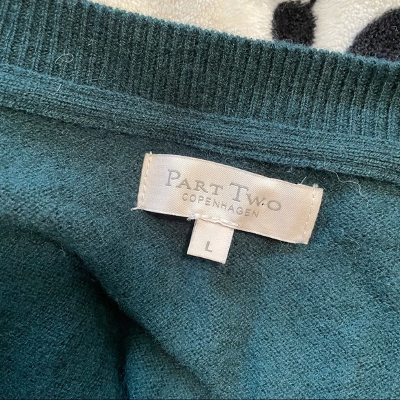 PART Two Copenhagen Teal Green Wool Blend Pullover Sweater Large - Picture 5 of 7